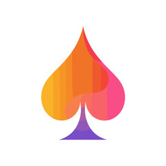 Fototapeta premium Colorful abstract spade symbol with gradient design 