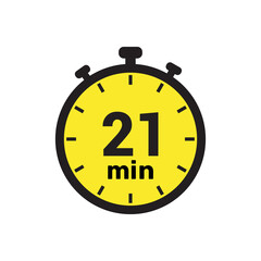 21 min clock icon vector number design illustration