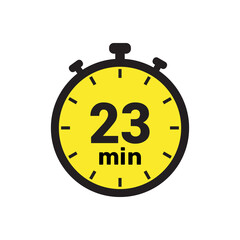 23 min clock icon vector number design illustration