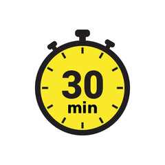 30 min clock icon vector number design illustration