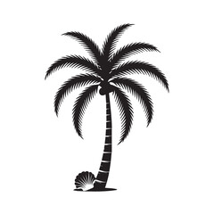 Obraz premium Stylized palm tree illustration with vibrant tropical colors