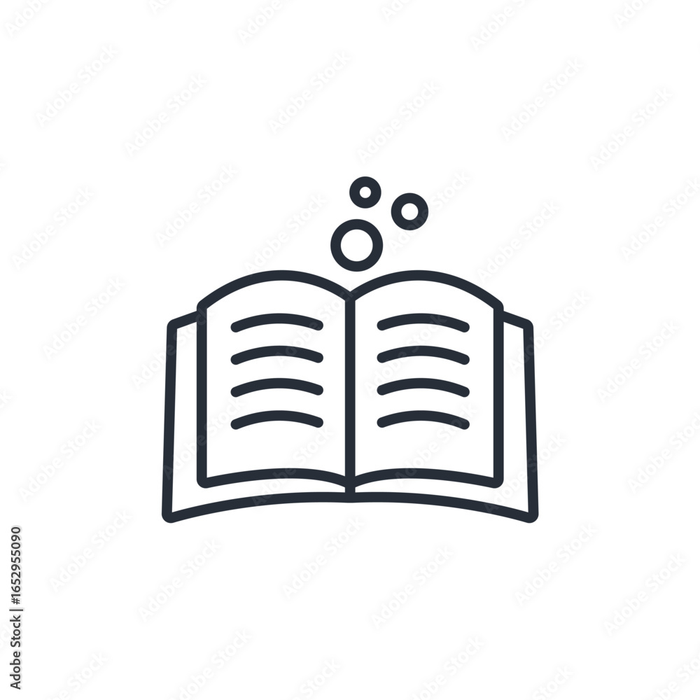 Poster reading icon. vector.editable stroke.linear style sign for use web design,logo.symbol illustration.