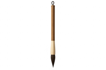 Chinese calligraphy brush with transparent background is showing traditional writing instrument for sumi e painting