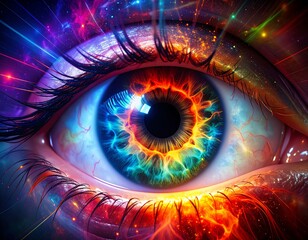 Colorful eye, vibrant