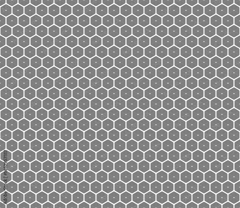 Poster minimal geometric background. rounded stacked hexagons mosaic pattern. hexagon geometric shapes. sea
