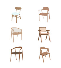 vector illustration of brown chair in furniture industry