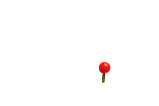 Red push pin isolated on transparent background