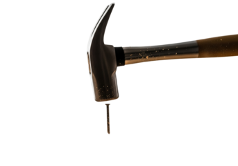 PNG Hammer Hitting Nail Transparent Isolated on White Background Action