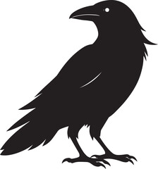 Halloween Raven Silhouette – Spooky Gothic Bird Clip Art for Halloween & Witchcraft Designs
