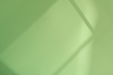 Minimal green studio background with sunlight and soft shadow on wall, empty modern scene for product display, presentation, design template, and clean lifestyle concept,Abstract background for spring