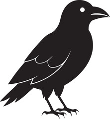 Halloween Raven Silhouette – Spooky Gothic Bird Clip Art for Halloween & Witchcraft Designs