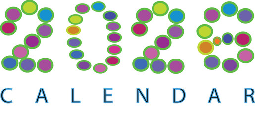 Colorful 2026 Calendar Design Vector,  Creative 2026 calendar design with colorful numbers and modern typography. Perfect for planners, schedules, and time management graphics.