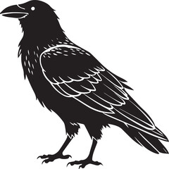 Halloween Raven Silhouette – Spooky Gothic Bird Clip Art for Halloween & Witchcraft Designs