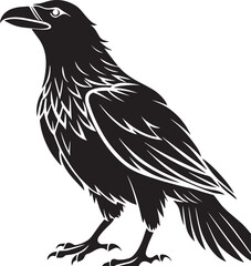  Halloween Raven Silhouette – Spooky Gothic Bird Clip Art for Halloween & Witchcraft Designs