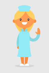 Smiling Nurse Cartoon Character Illustration