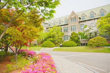 Seoul, Seoul, South Korea, 04 25 2025: Ewha Womans University is a private women's research university in Seoul, South Korea. 