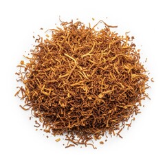 Pile of dried loose tobacco leaves