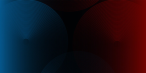 Fototapeta premium Abstract futuristic technology lines background with red and blue light effect. Modern simple art good vector