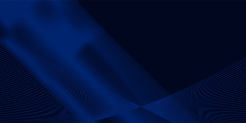 Abstract luxury glowing lines curved overlapping on dark blue background.