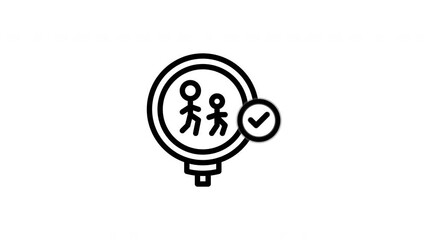 children crossing animated icon - Powered by Adobe