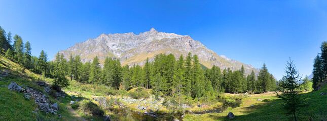 panoramic view of the mountains in rhemes valley italy 