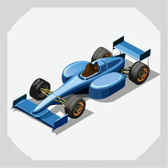 Naklejka premium Exciting Race Event Featuring Blue Firefly Formula One Car in a Dynamic Racing Environment with High-Speed Action