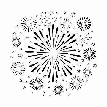 Illustration gribouillage de feu d&rsquo;artifice
