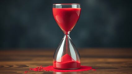 A cracked hourglass with red sand, symbolizing urgent health warnings in midlife.