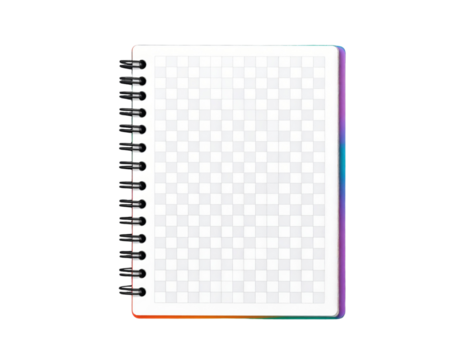 Minimalist Vector Illustration of Spiral Bound Notebook, Isolated (2)