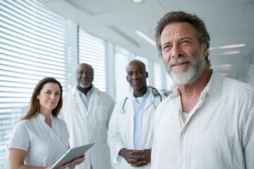 Fototapeta premium A Diverse and Skilled Medical Team is Collaborating Effectively in a Modern Healthcare Facility