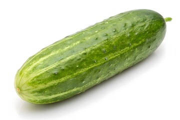 Fresh Green Cucumber Isolated on White Background