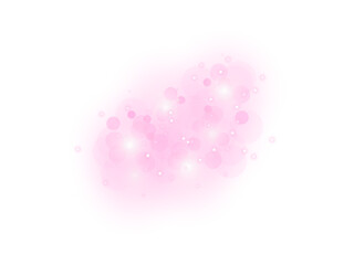 Romantic light effect with glittering particles and soft pink bokeh. A beautiful vector element for...