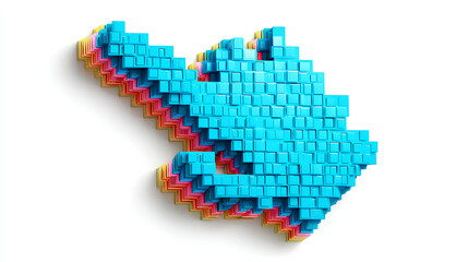 3d Click Pixel cursor or computer mouse pointer arrow icon Stock Illustration