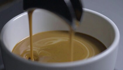 Espresso pouring into a white mug (1)