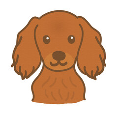 Cute Dachshund Dog Illustration Icon | Cartoon Style Pet Portrait Clipart | Wiener Dog Sausage Dog Puppy Face Drawing | Transparent Background PNG for SNS Profile, Avatar, Blog, Pet Shop Branding, Dig