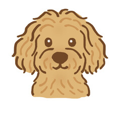 Cute Toy Poodle Dog Illustration Icon | Cartoon Style Pet Portrait Clipart | Fluffy Puppy Face Drawing | Transparent Background PNG for SNS Profile, Avatar, Blog, Pet Shop Branding, Digital Download