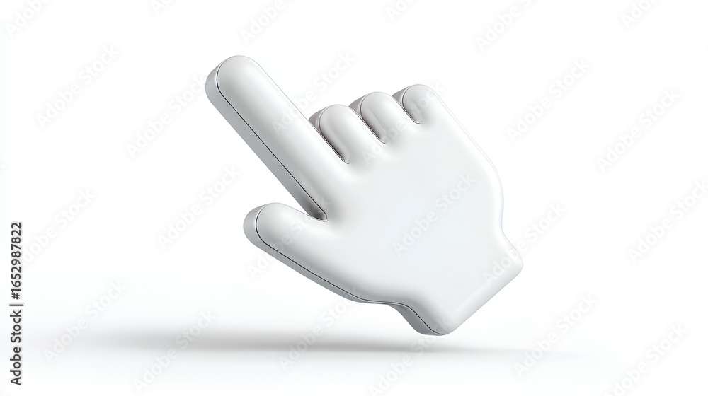 Poster 3d click pointer cursor hand icon on white background 3d illustration stock illustration