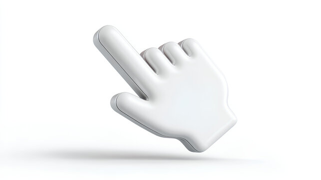 3d Click pointer cursor hand icon on white background 3d illustration Stock Illustration