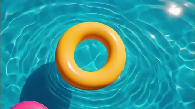 Minimalist Summer Concept with Inflatable Pool Float
