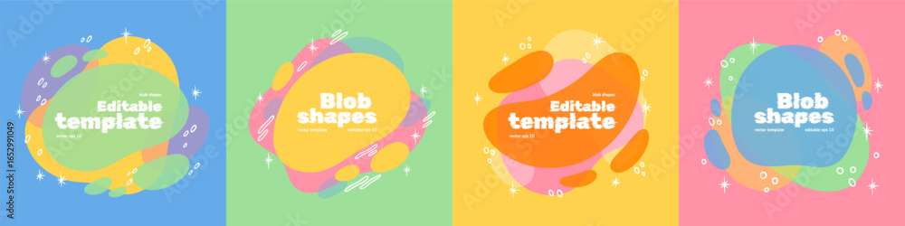 Poster abstract backgrounds. color graphic shapes, liquid modern wave or summer fluid flow pattern. dynamic