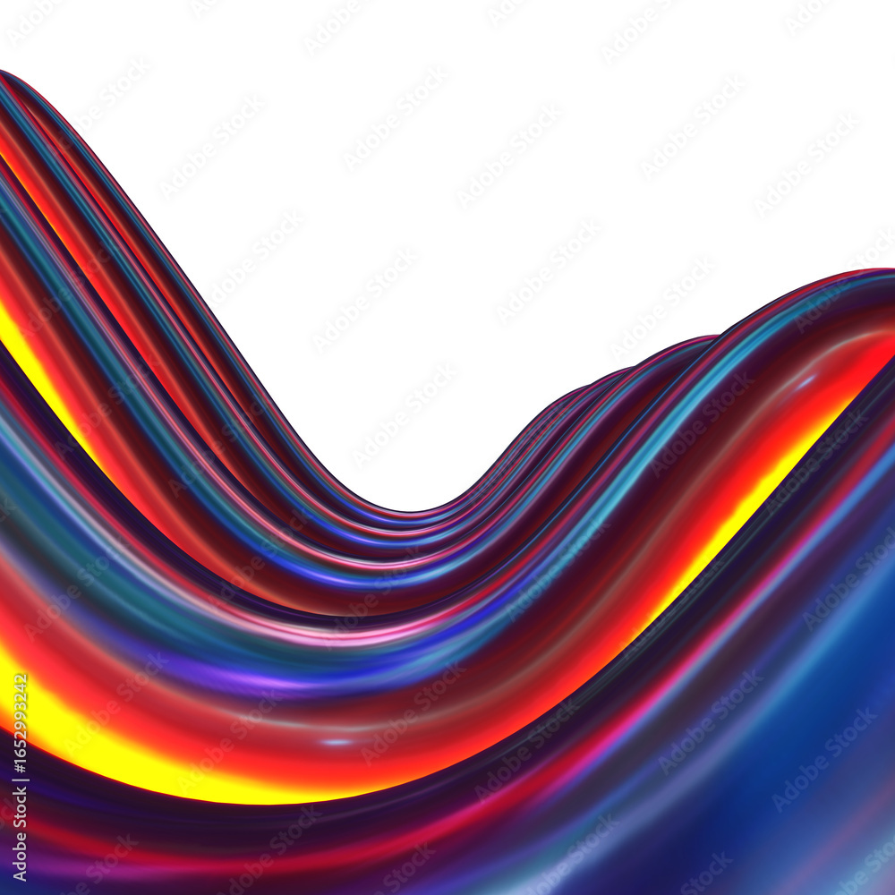 Poster abstract wavy shape with gradient colors