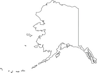 Easy to use map of Alaska state of USA