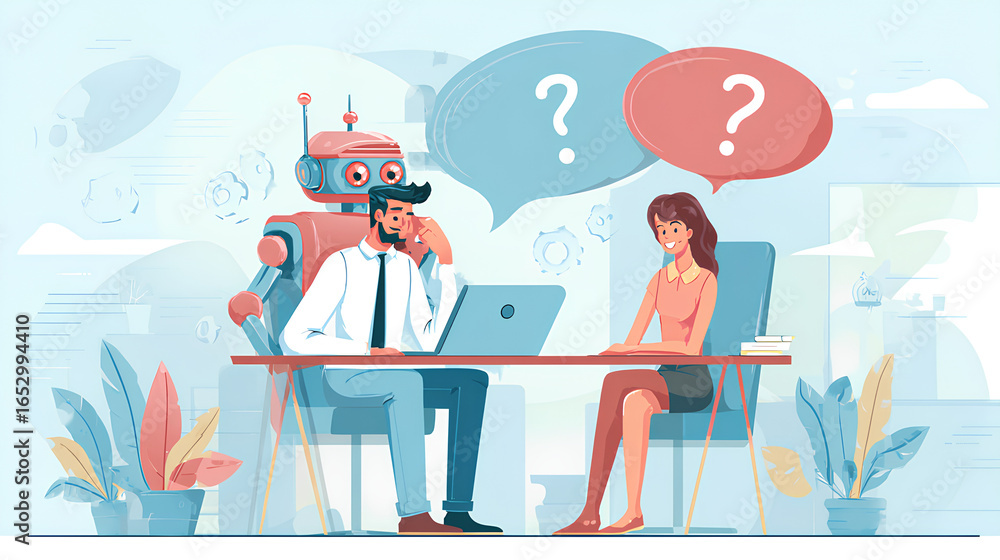 Fototapete ai agent chat service and customer support. artificial intelligence helping and assisting customer. 