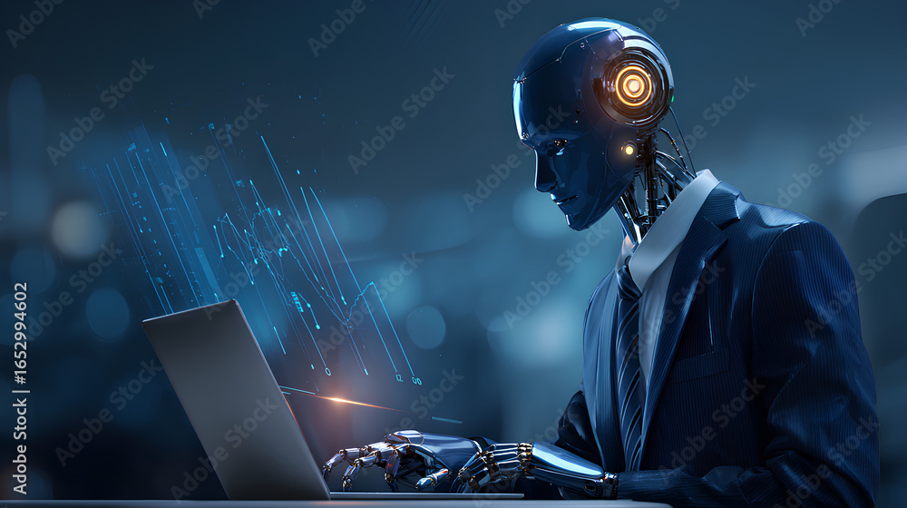 Fototapete ai agent supporting business processes with automation technology. generative artificial intelligenc