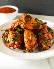 Crispy chicken wings on a plate (1)