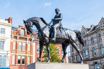 Statue of Prince Albert in Wolverhampton, UK locally known as the man on the horse
