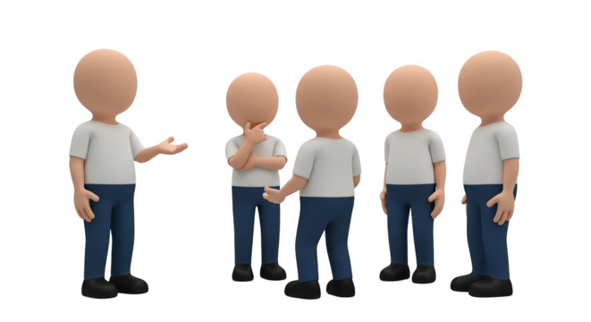 3d Characters In Meeting Presentation Teamwork