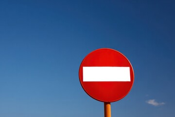 Traffic regulation event urban location signage content clear sky environment close-up viewpoint safety concept