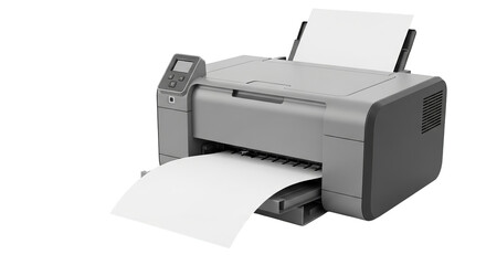 Modern Office Printer Printing Document