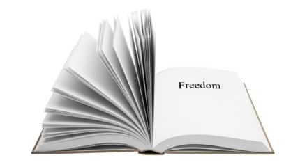 Open Book With Freedom Conceptual Image